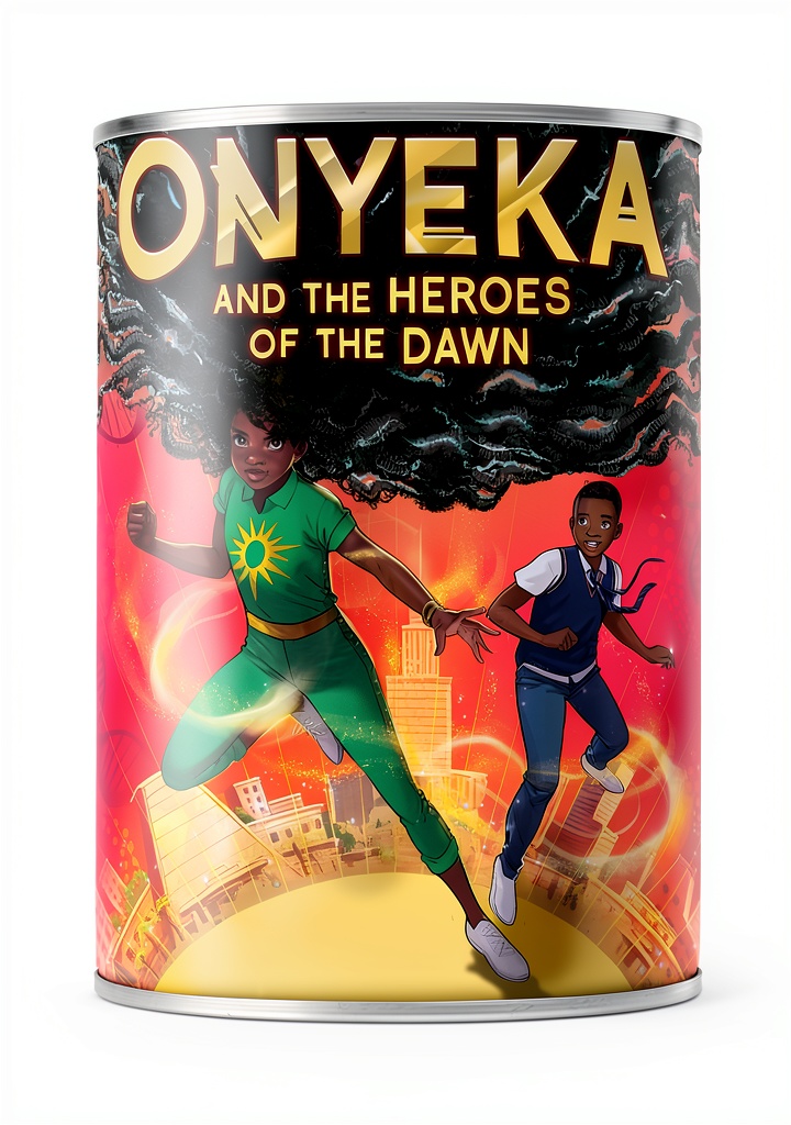 Installing Onyeka Book 3 African Folk Tale - Margaret K McElderry Fantasy on a wooden desk