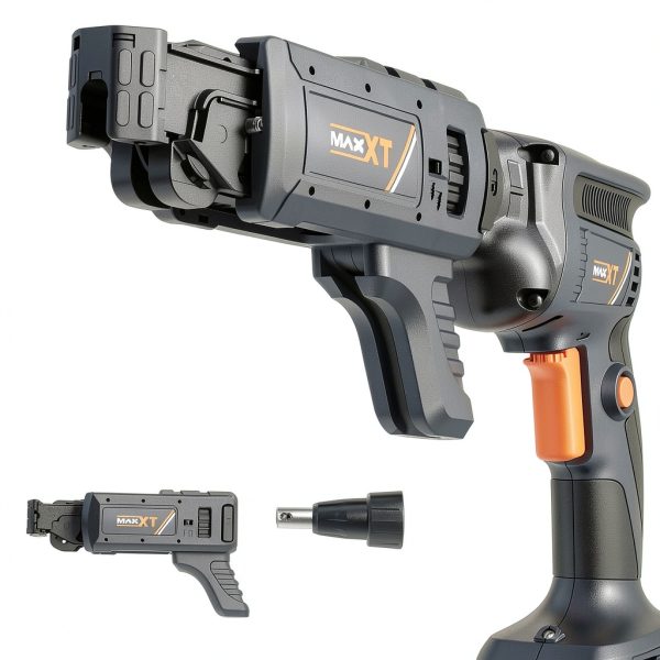 20V Drywall Screw Gun Brushless, MAXXT Cordless Lithium-Ion Brushless Self Feeding Drywall Screwdriver Autofeed 5000RPM with Collated Drywall Attachment（Included 2.0Ah Battery and Charger）-1