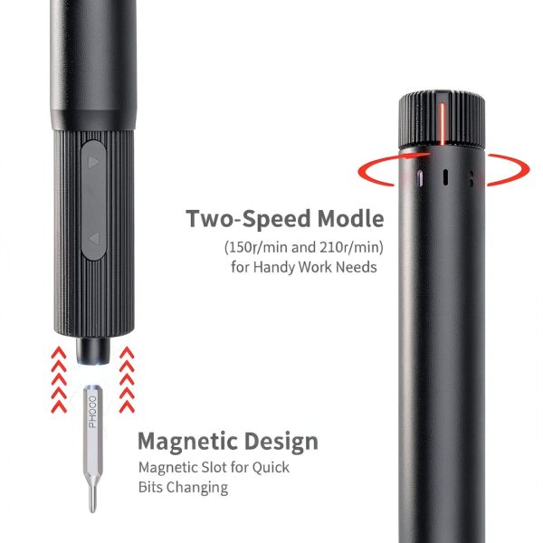 Mini Electric Screwdriver, Precision Screwdriver Set with 24 Magnetic Bits Rechargeable Magnetic Small Set for PC Building Electronic Phone Camera Laptop Watch Camera Repair Kit-3