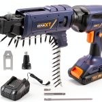 20V Drywall Screw Gun Brushless, MAXXT Cordless Lithium-Ion Brushless Self Feeding Drywall Screwdriver Autofeed 5000RPM with Collated Drywall Attachment（Included 2.0Ah Battery and Charger）-0
