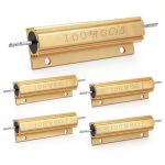BokWin 5 Pcs 100W 8Ohm 5% Wirewound Aluminum Shell Gold Load Equalizing Resistors for Ring Doorbell, Car Light, Audio, Elevator-0