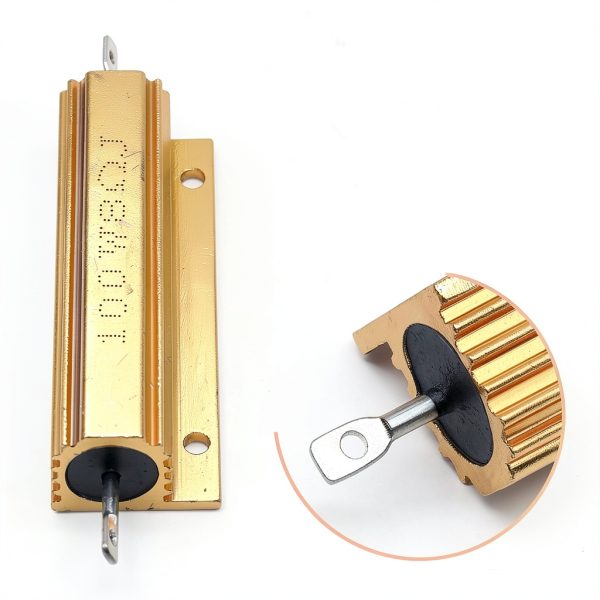 BokWin 5 Pcs 100W 8Ohm 5% Wirewound Aluminum Shell Gold Load Equalizing Resistors for Ring Doorbell, Car Light, Audio, Elevator-2