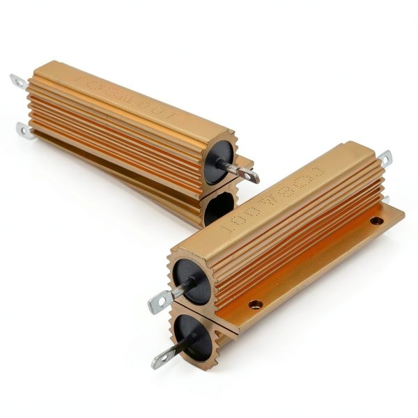 BokWin 5 Pcs 100W 8Ohm 5% Wirewound Aluminum Shell Gold Load Equalizing Resistors for Ring Doorbell, Car Light, Audio, Elevator-5