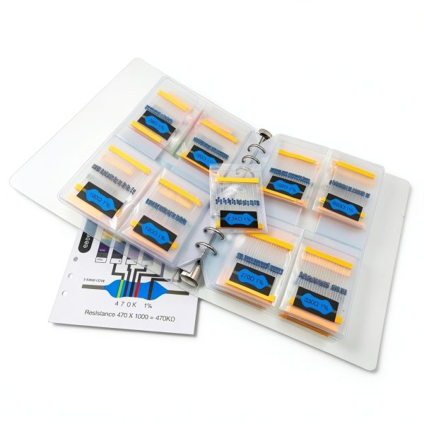 EEEEE 61 Values (Pack of 1095) 1% 0.25w Resistor Book kit, 1Ω-10MΩ RoHS Compliant for Arduino, Assorted resistors Set, Assortment ohm Pack (Ω, K, M)-0
